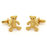 Animal Brass Teddy Bear Cuff Links Golden Cufflinks
