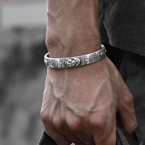 Vintage Pixiu Wealth Attraction Silver Bracelet
