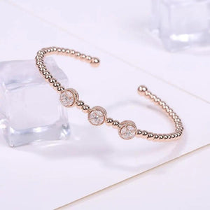 Lucky Charm Bracelet Cuff Zircon Bangles Jewelry Wedding Gift