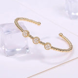 Lucky Charm Bracelet Cuff Zircon Bangles Jewelry Wedding Gift