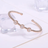 Lucky Charm Bracelet Cuff Zircon Bangles Jewelry Wedding Gift