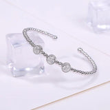 Lucky Charm Bracelet Cuff Zircon Bangles Jewelry Wedding Gift