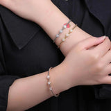 Lucky Charm Bracelet Cuff Zircon Bangles Jewelry Wedding Gift