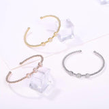 Lucky Charm Bracelet Cuff Zircon Bangles Jewelry Wedding Gift