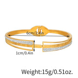 Crystal Rhinestone Pave Stainless Steel Bangle for Women