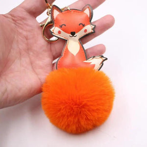 Cute Fox Key Bag PU Leather Key Wallet Car Key Holder Case Keychain