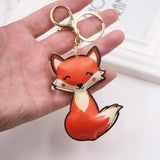 Cute Fox Key Bag PU Leather Key Wallet Car Key Holder Case Keychain