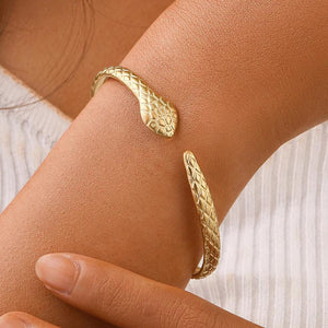 Stainless Steel Open Snake Bracelet Women's Jewelry