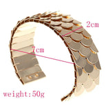 Gothic Punk Dragon Scale Bangle Bracelet For Women Men
