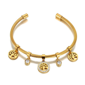 CZ Crystal Tree Bangle Bracelet Boho Party Jewelry