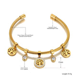 CZ Crystal Tree Bangle Bracelet Boho Party Jewelry