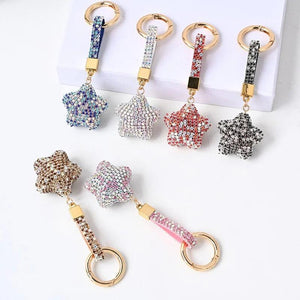 Women Car Bag Rhinestone Star Keychain