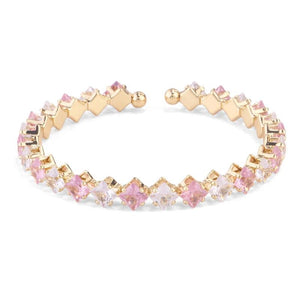 Green CZ Open Cuff Bangle Bracelet for Women