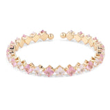 Green CZ Open Cuff Bangle Bracelet for Women
