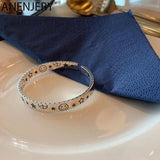Silver Smiley Star Bangle Open Cuff Bracelet Jewelry