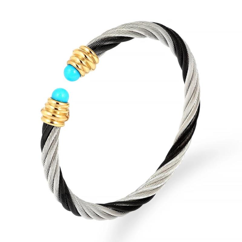 Punk Stainless Steel Bangle Jewelry Sets For Women And Men