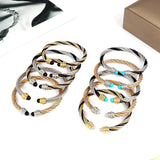 Punk Stainless Steel Bangle Jewelry Sets For Women And Men