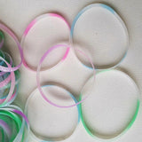 50PCS Luminous Silicone Bracelets Love Printed Bangles - Glowing Rubber Band