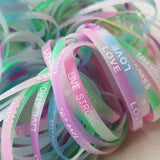 50PCS Luminous Silicone Bracelets Love Printed Bangles - Glowing Rubber Band