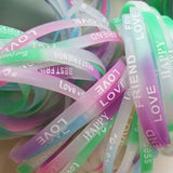 50PCS Luminous Silicone Bracelets Love Printed Bangles - Glowing Rubber Band