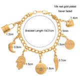 Punk Pendant Bracelet for Women Stainless Steel Heart Angel Wings