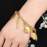 Punk Pendant Bracelet for Women Stainless Steel Heart Angel Wings