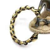 Vintage Double Skull Bangle Brass Men Jewelry