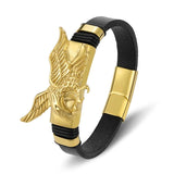 Charm Leather Bracelet with Eagles Animal Magnetic Jewelry