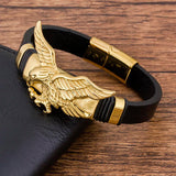 Charm Leather Bracelet with Eagles Animal Magnetic Jewelry