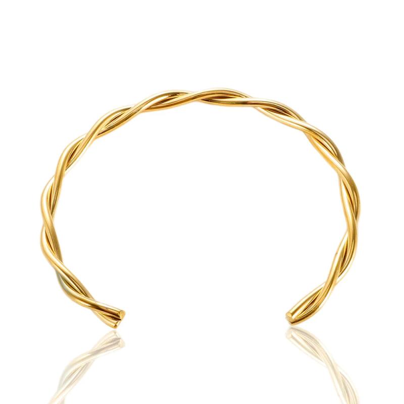 Twisted Cuff Bracelet Bangle Stainless Steel Couple Jewelry