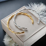 Twisted Cuff Bracelet Bangle Stainless Steel Couple Jewelry