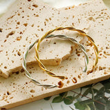 Twisted Cuff Bracelet Bangle Stainless Steel Couple Jewelry