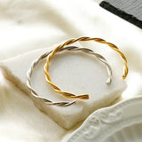 Twisted Cuff Bracelet Bangle Stainless Steel Couple Jewelry