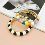 Bohemia Bamboo Oil-spot Glaze Cuff Bracelet for Women