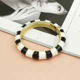 Bohemia Bamboo Oil-spot Glaze Cuff Bracelet for Women