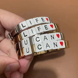 Bohemian Enamel Tile Stretch Bracelet Set