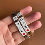 Bohemian Enamel Tile Stretch Bracelet Set