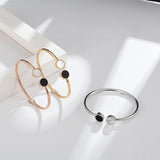Square Roman Numeral Steel Bangles Cuff Bracelet Jewelry