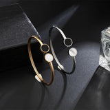 Square Roman Numeral Steel Bangles Cuff Bracelet Jewelry