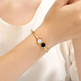 Square Roman Numeral Steel Bangles Cuff Bracelet Jewelry