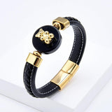 CZ Bear Bracelet Round Stone Stainless Steel Magnetic Jewelry