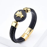 CZ Bear Bracelet Round Stone Stainless Steel Magnetic Jewelry