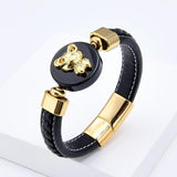 CZ Bear Bracelet Round Stone Stainless Steel Magnetic Jewelry
