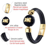 CZ Bear Bracelet Round Stone Stainless Steel Magnetic Jewelry