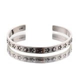 Thai Silver Star Pattern Bracelet Bangle Classic Retro Jewelry