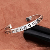 Thai Silver Star Pattern Bracelet Bangle Classic Retro Jewelry