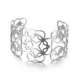 Vintage Geometric Hollow Carved Wide Bangle Bohemian Jewelry Bracelet