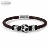Casual Football Charm Bracelet for Fans Stainless Steel Jewelry