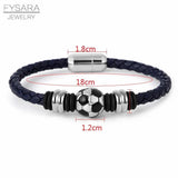 Casual Football Charm Bracelet for Fans Stainless Steel Jewelry