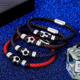 Casual Football Charm Bracelet for Fans Stainless Steel Jewelry